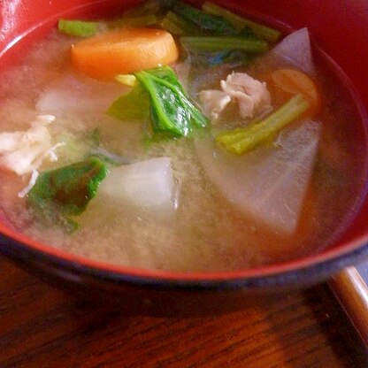 鶏胸肉で☆ 豚汁風お味噌汁